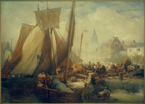 Fish Market in Ostend by Andreas Achenbach